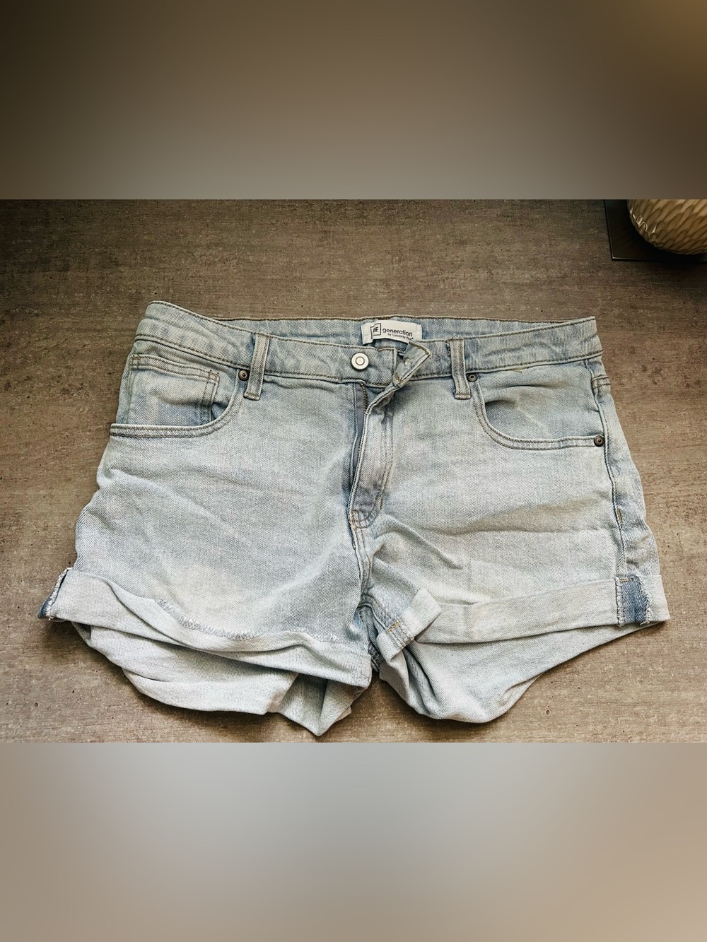 Regeneration by Pink Mid-Rise Denim Shorts